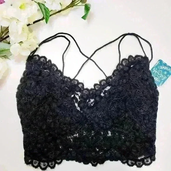 Free People Celine Velvet Bralette Black Size XS - Picture 4 of 7